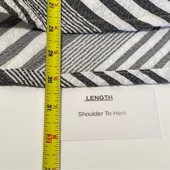 Vintage Moonlight Asymmetrical Striped Button Front Tunic Blouse Women's Size M. - Picture 3 of 16